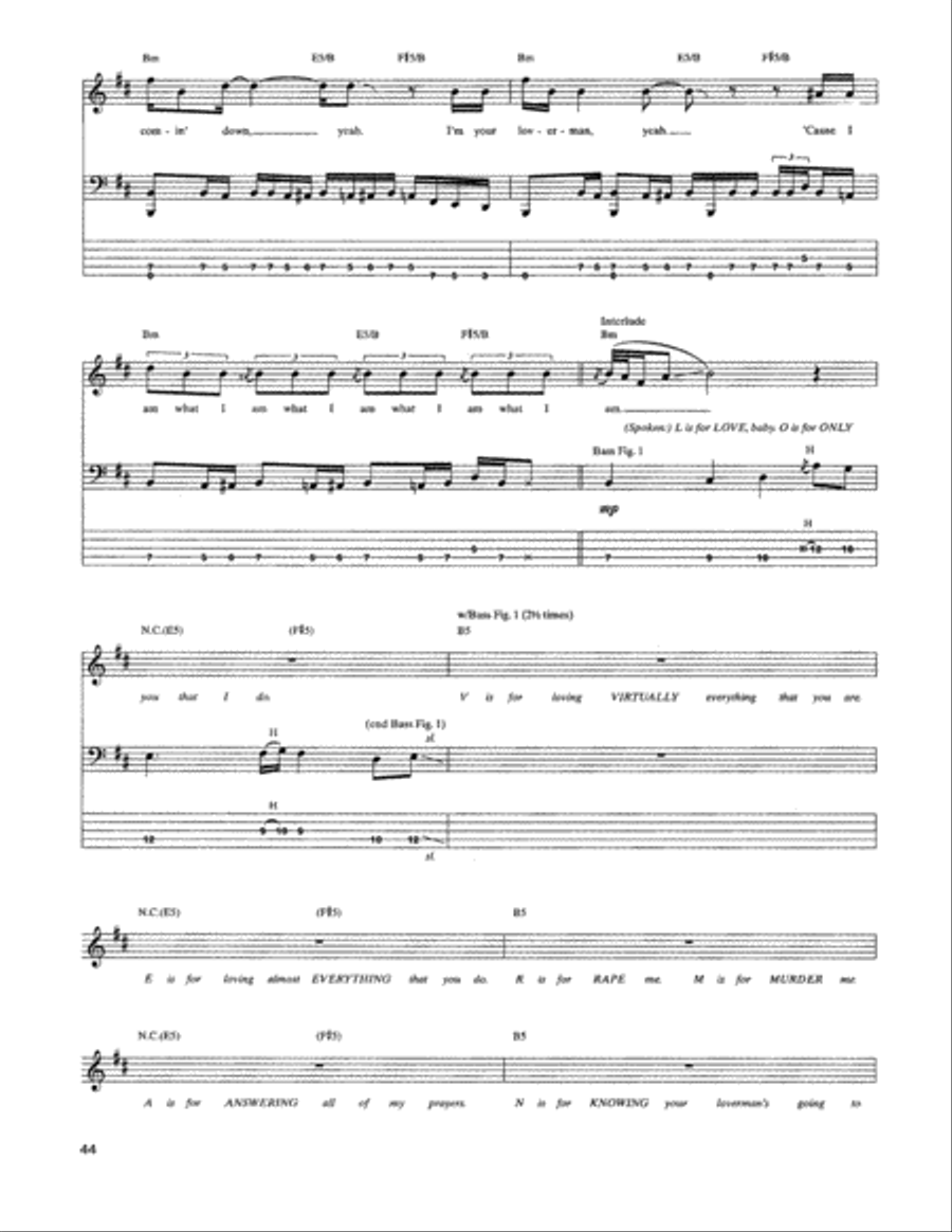 Loverman Guitar Tablature scores gallery preview page 4