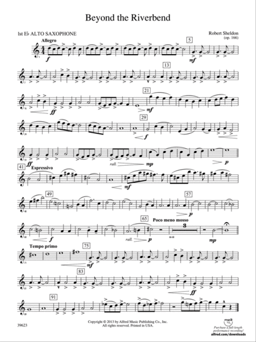 Beyond the Riverbend: E-flat Alto Saxophone Concert Band scores gallery preview page 1