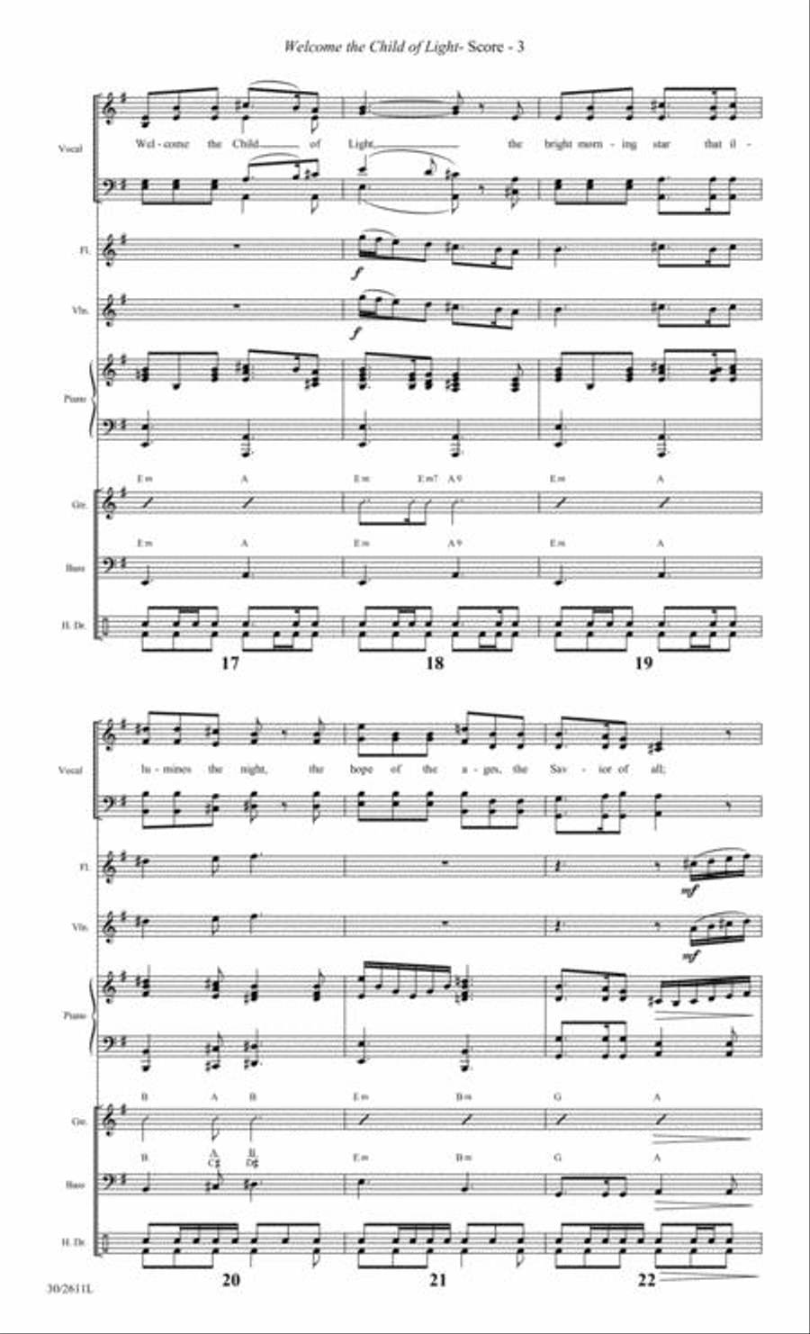 Welcome the Child of Light - Instrumental Ensemble Score and Parts