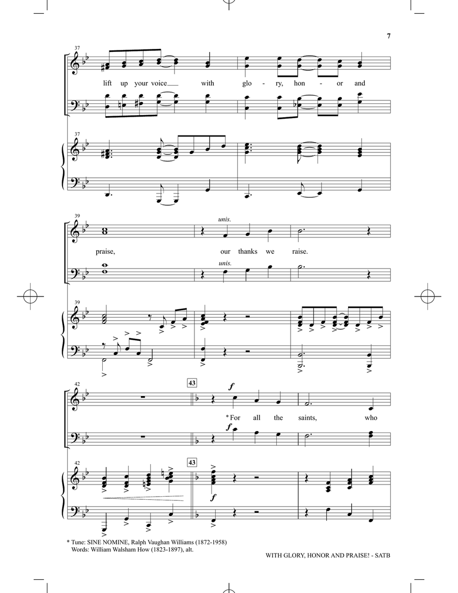 With Glory, Honor And Praise! 4-Part scores gallery preview page 6