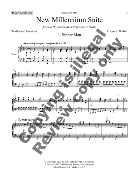 New Millennium Suite: 1. Sinner Man (Choral Score)