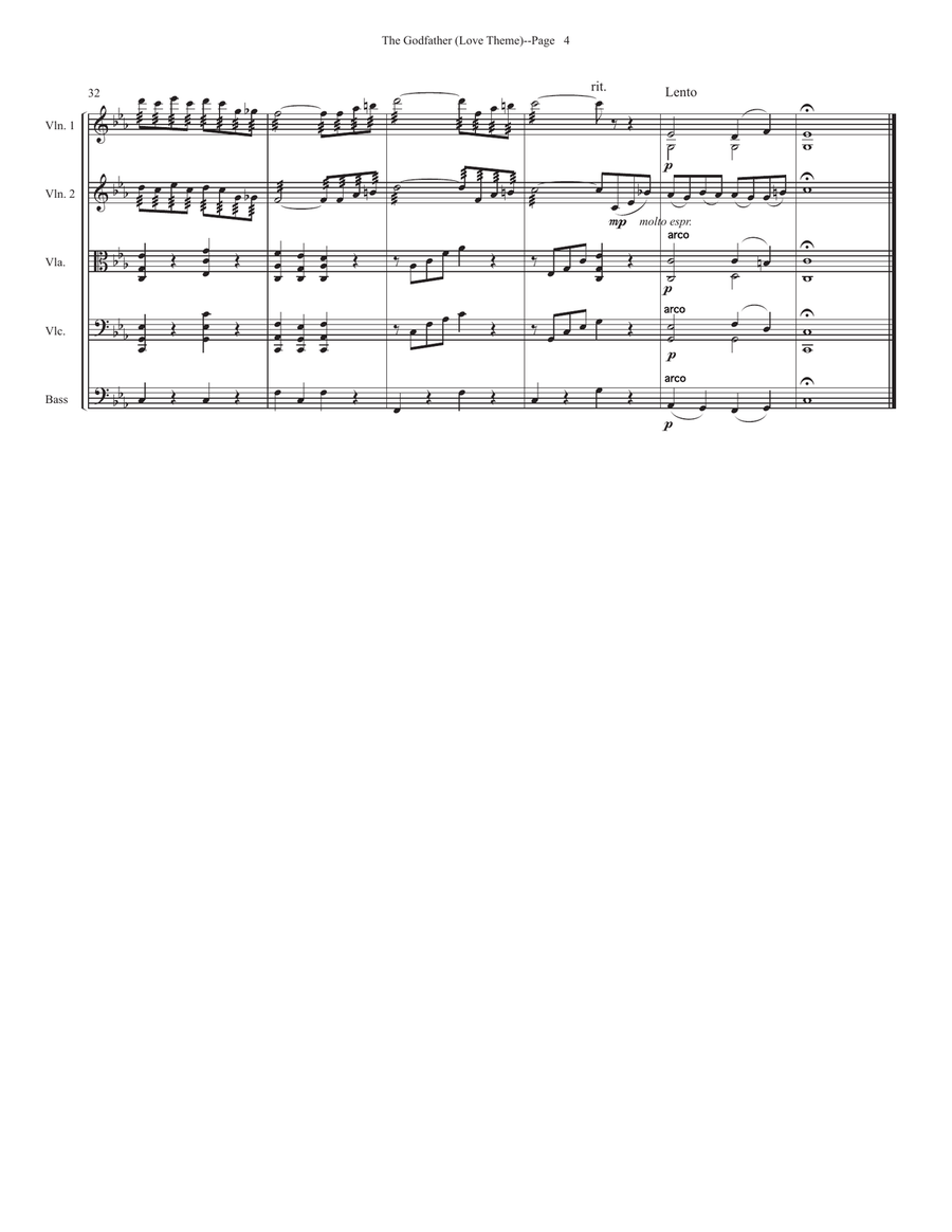 The Godfather (love Theme) String Orchestra scores gallery preview page 4