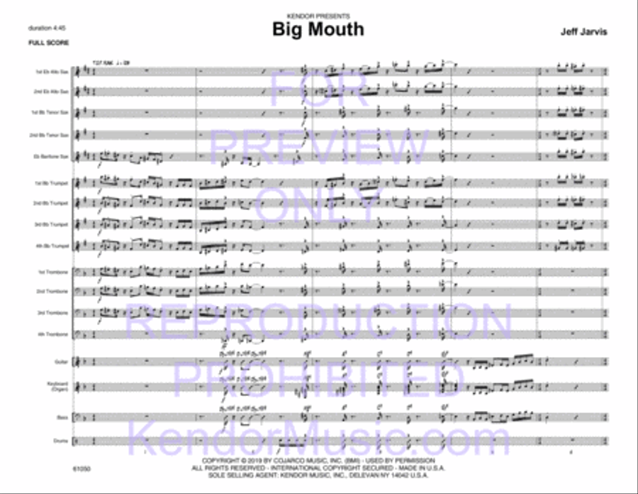 Big Mouth (Full Score) Jazz Ensemble scores gallery preview page 3
