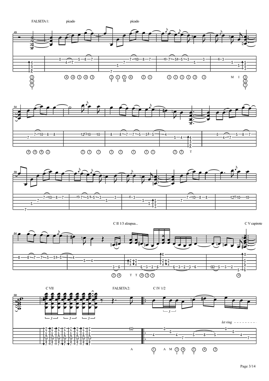 Vicente Amigo - Paseo De Gracia - 9 - La Estrella Electric Guitar scores gallery preview page 3
