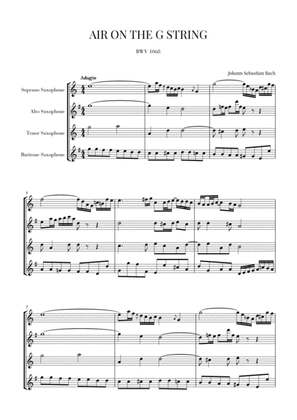 Bach: Air on the G String for Saxophone Quartet