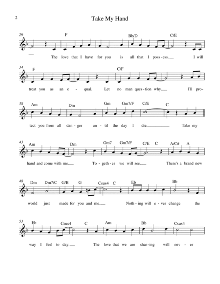 Take My Hand (A Wedding Duet) Voice Solo scores gallery preview page 3