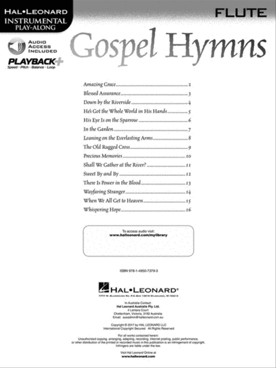 Gospel Hymns for Flute Flute Solo scores gallery preview page 2
