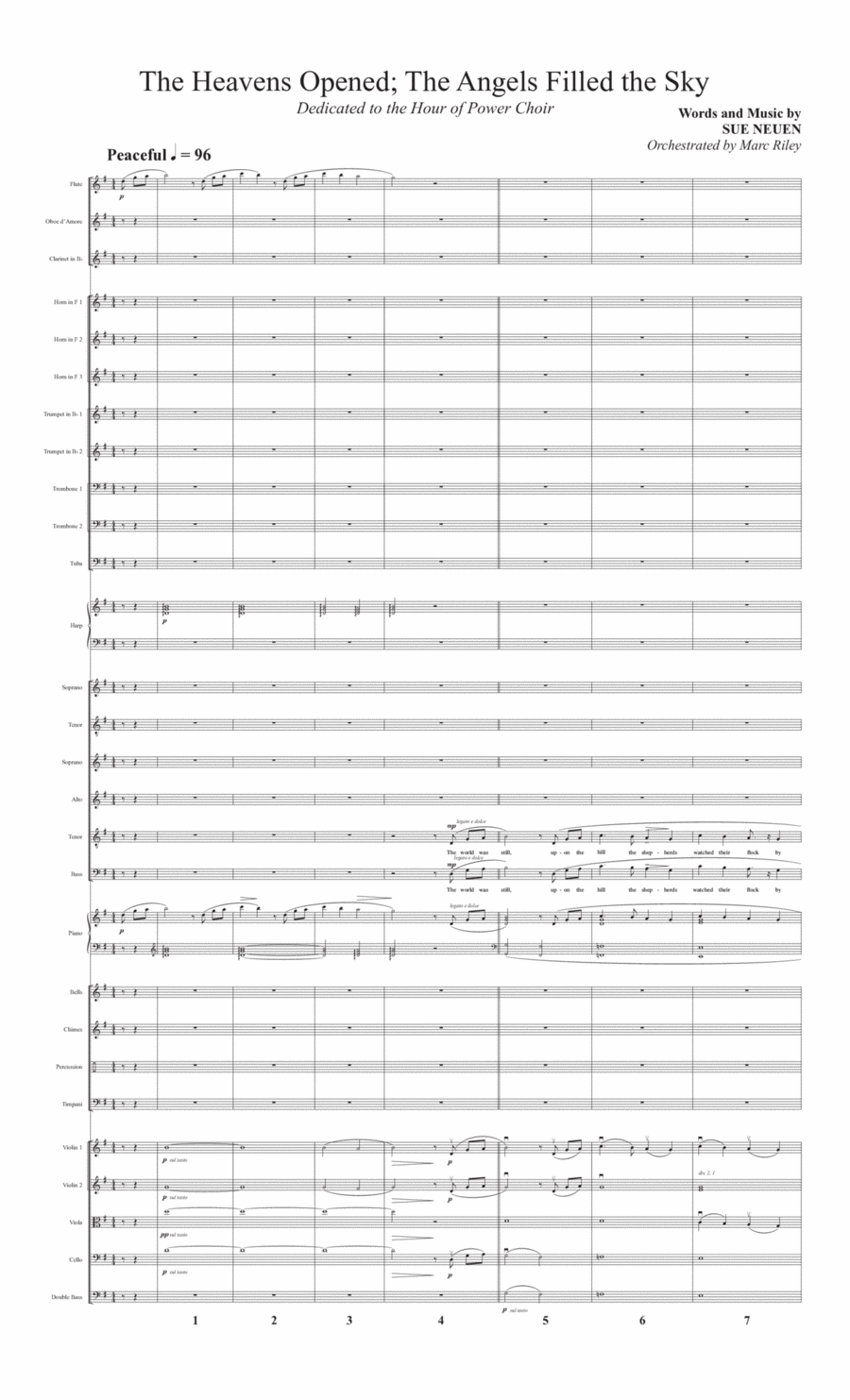 The Heavens Opened; The Angels Filled the Sky - Full Score Choir scores gallery preview page 1
