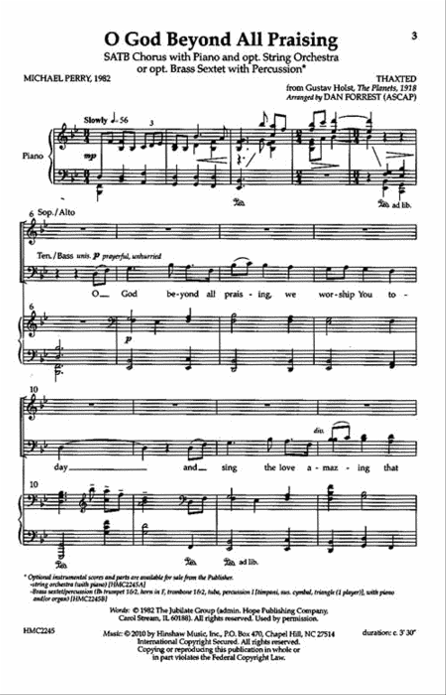 O God Beyond All Praising 4-Part scores gallery preview page 2