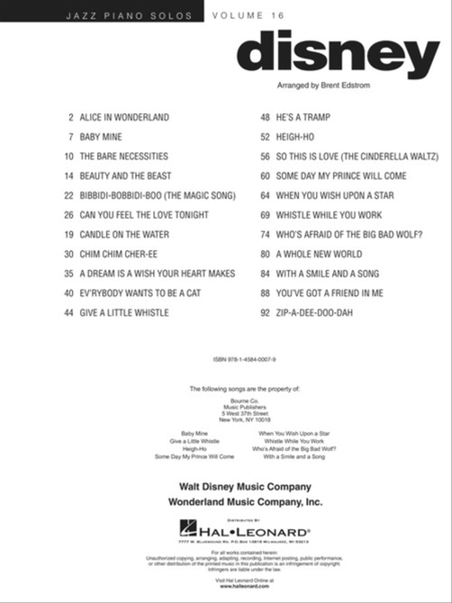 Disney Disney Piano Solo scores gallery preview page 2
