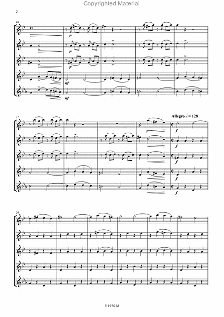 Hava nagila, 4 flûtes Flute scores gallery preview page 3