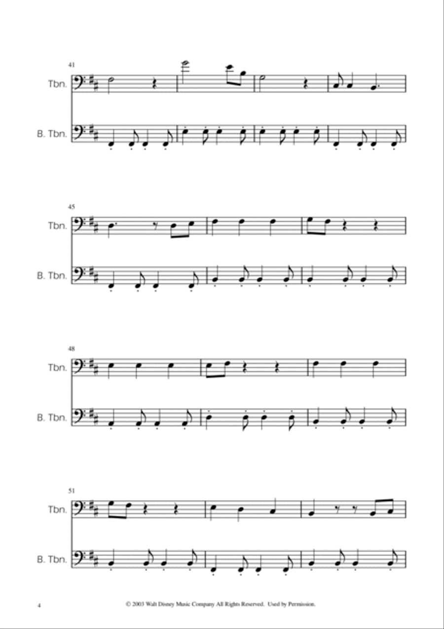 He's A Pirate He's A Pirate Trombone Duet scores gallery preview page 4