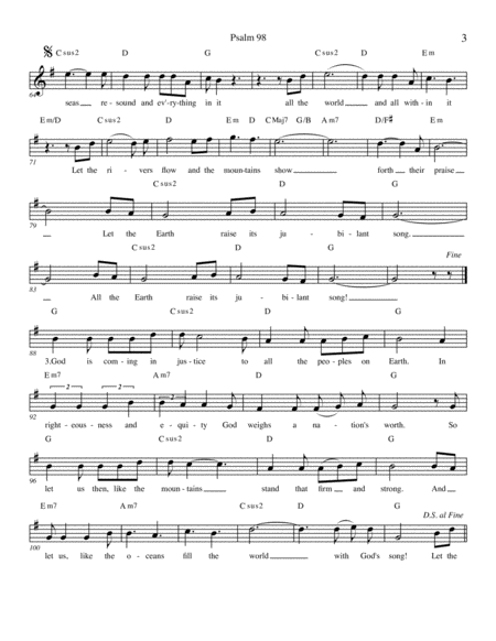 Sing to the Lord a New Song (Psalm 98) Complete congregational packet image number null