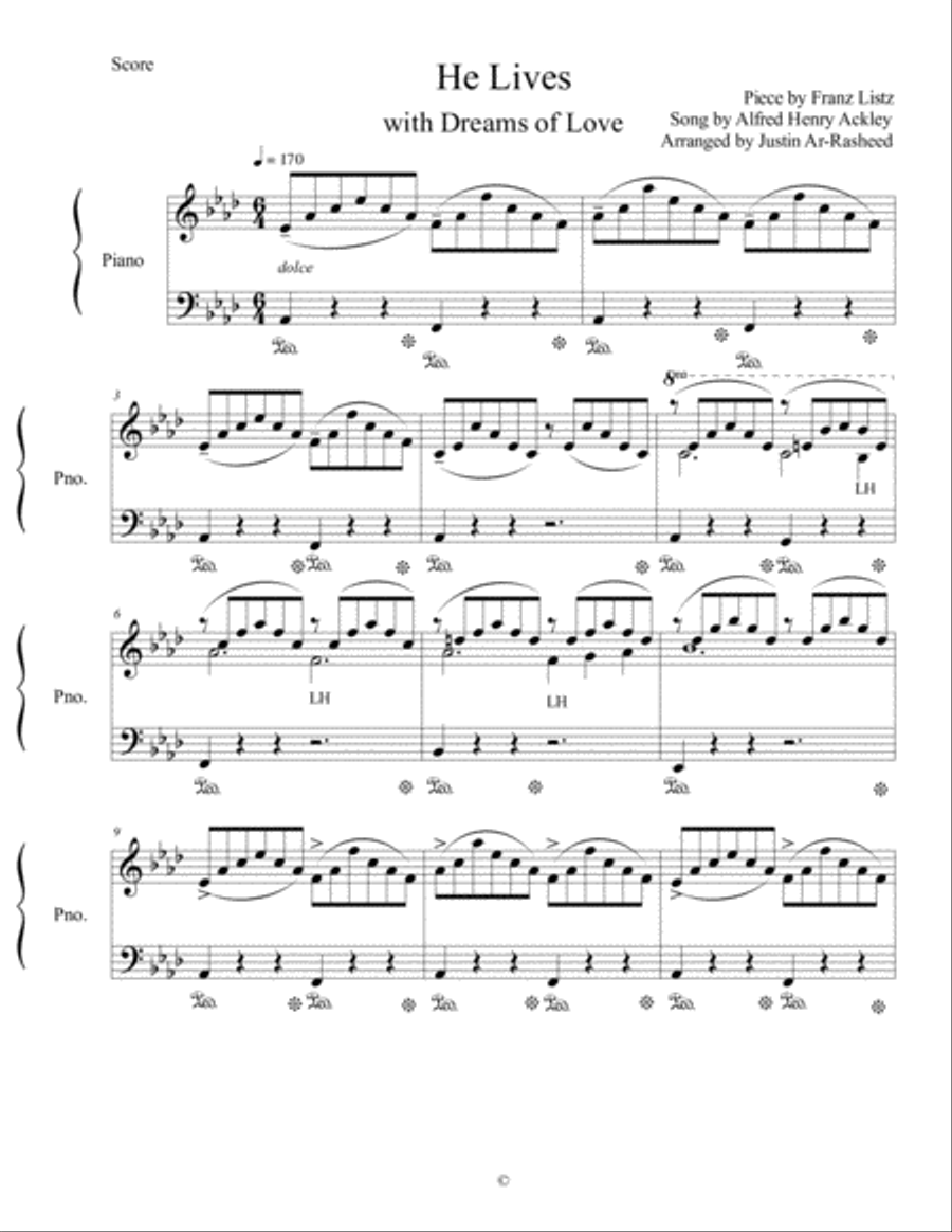 Liebestraum No. 3 Piano Solo scores gallery preview page 1