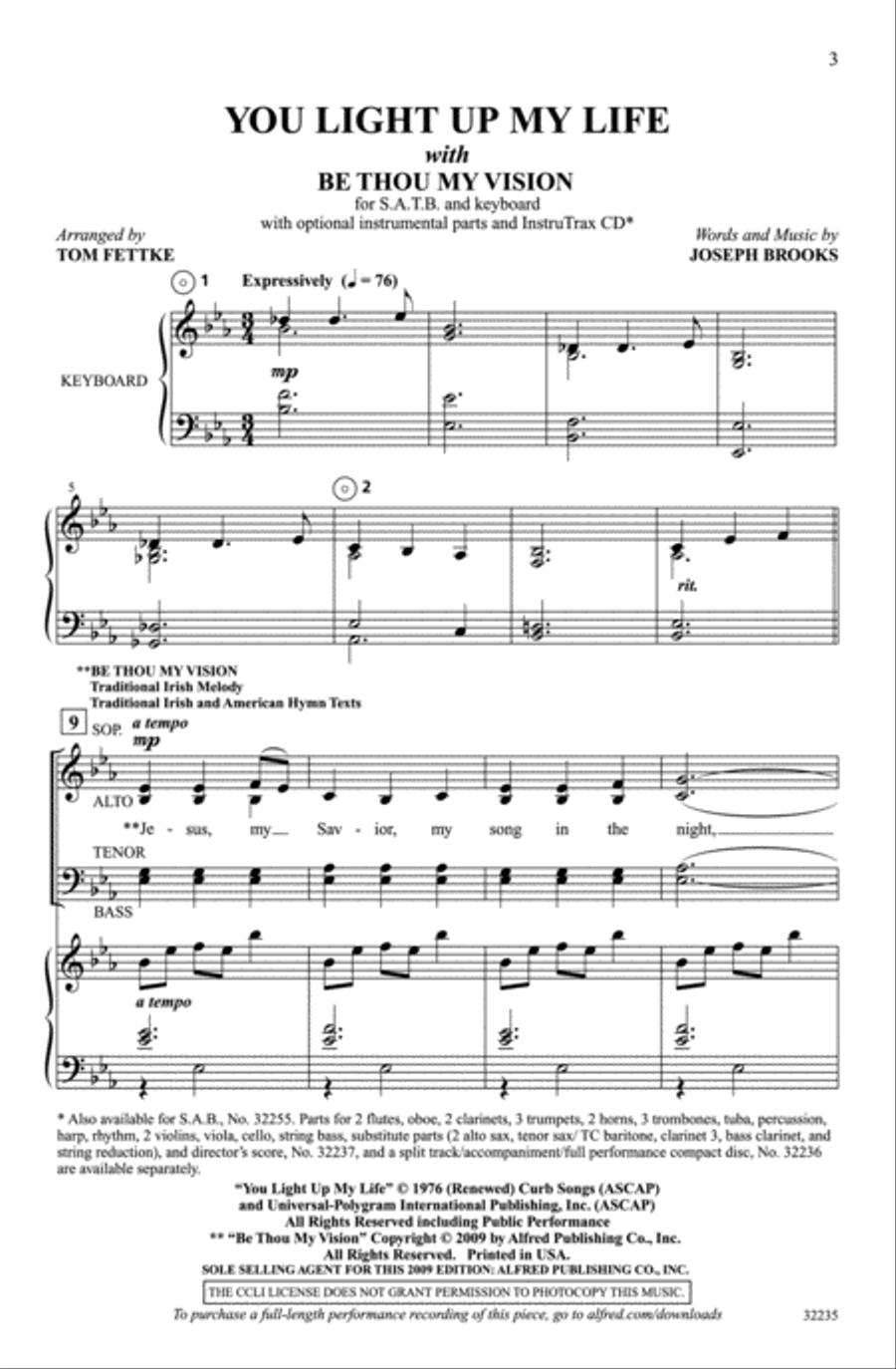 You Light Up My Life 4-Part scores gallery preview page 2