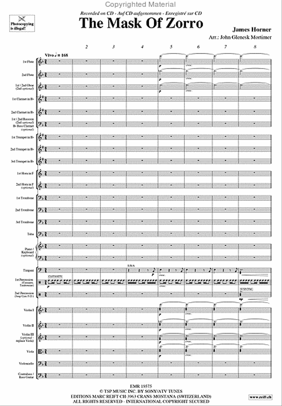 The Mask Of Zorro Orchestra scores gallery preview page 3