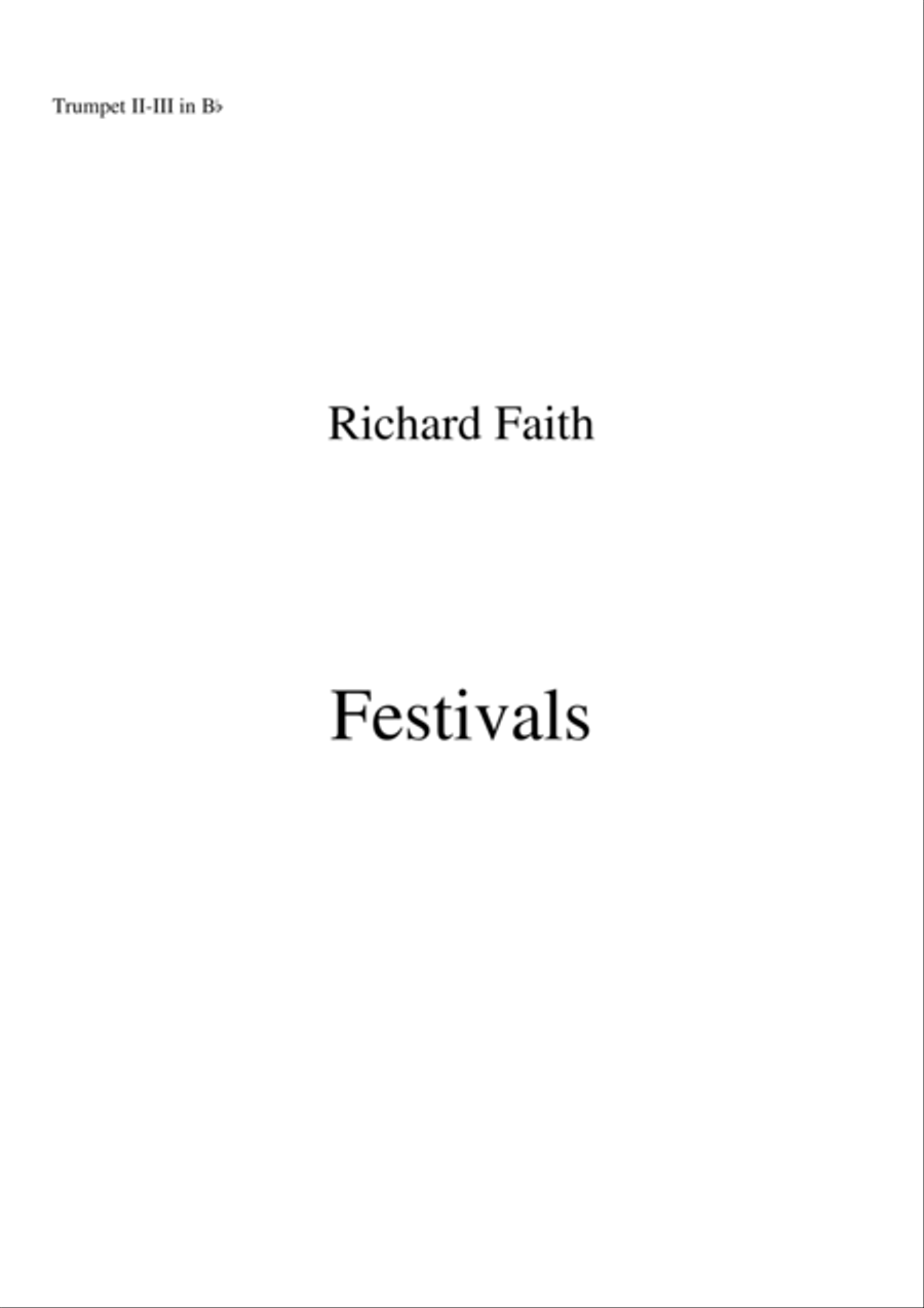 Richard Faith/László Veres: Festivals for concert band: Bb trumpet II and III part Concert Band scores gallery preview page 1
