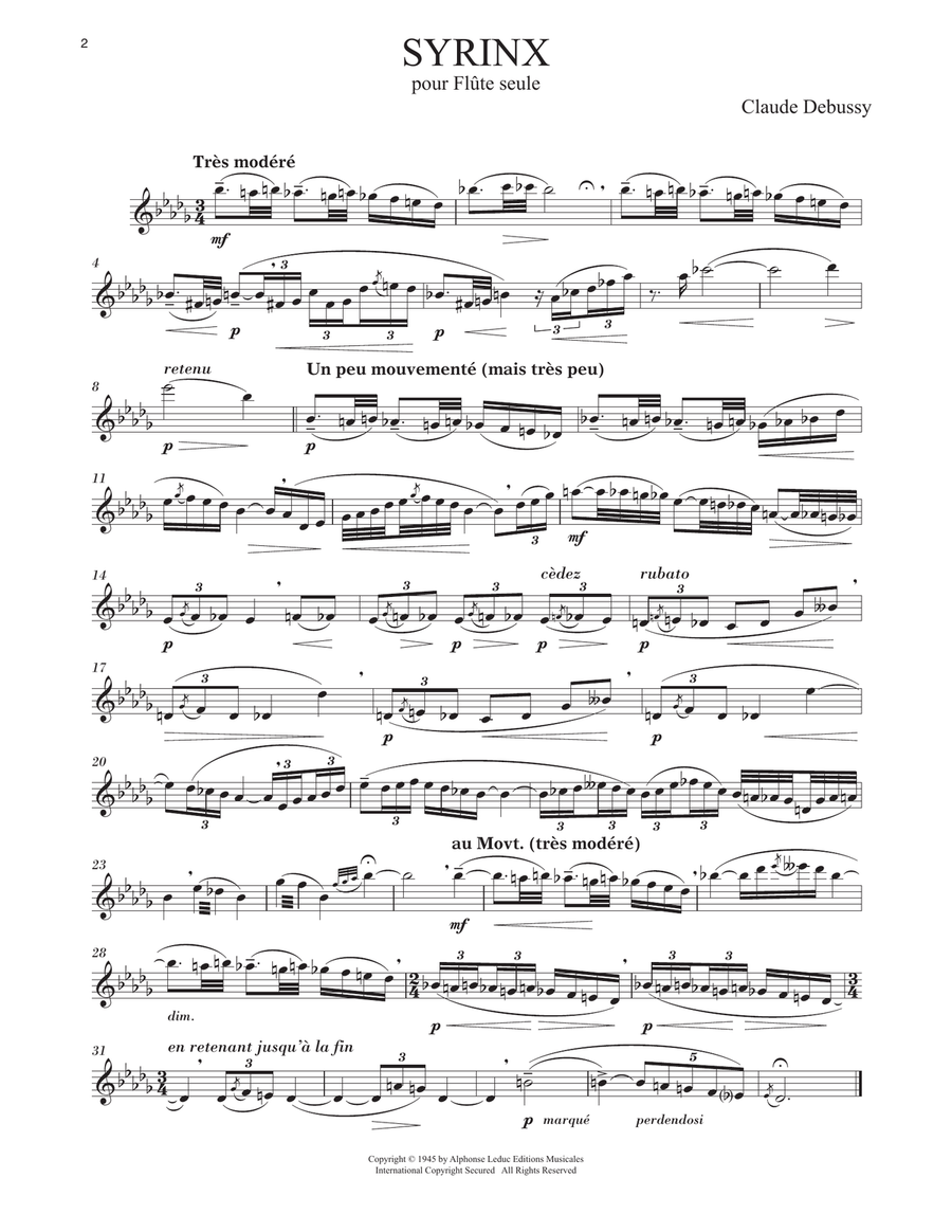 Syrinx Flute Solo scores gallery preview page 1
