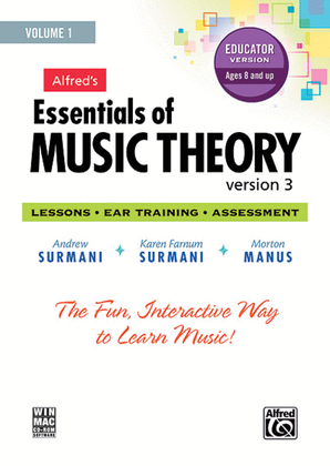 Book cover for Alfred's Essentials of Music Theory Software, Version 3.0, Volume 1