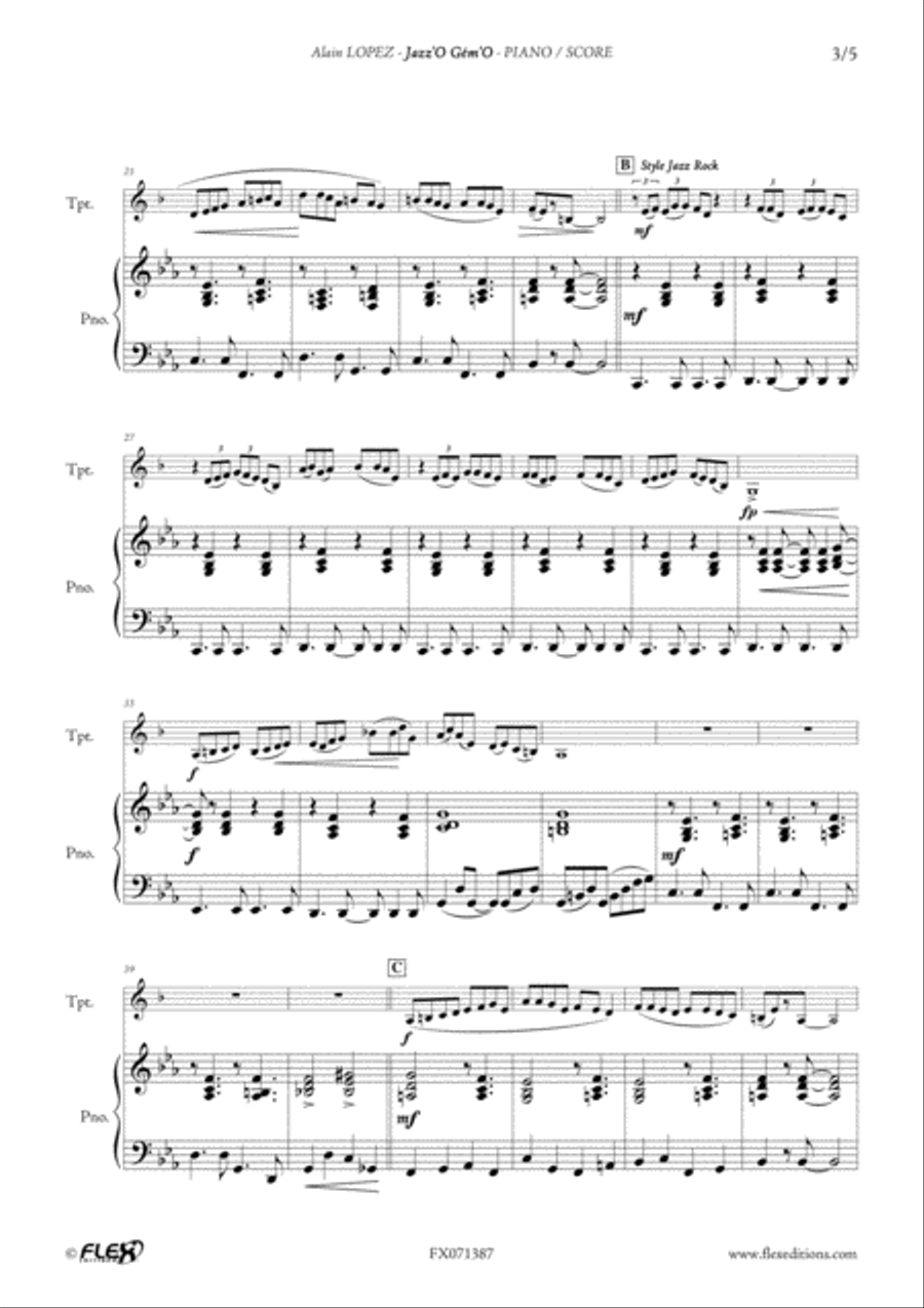Jazz'O Gem'O B-Flat Trumpet scores gallery preview page 3
