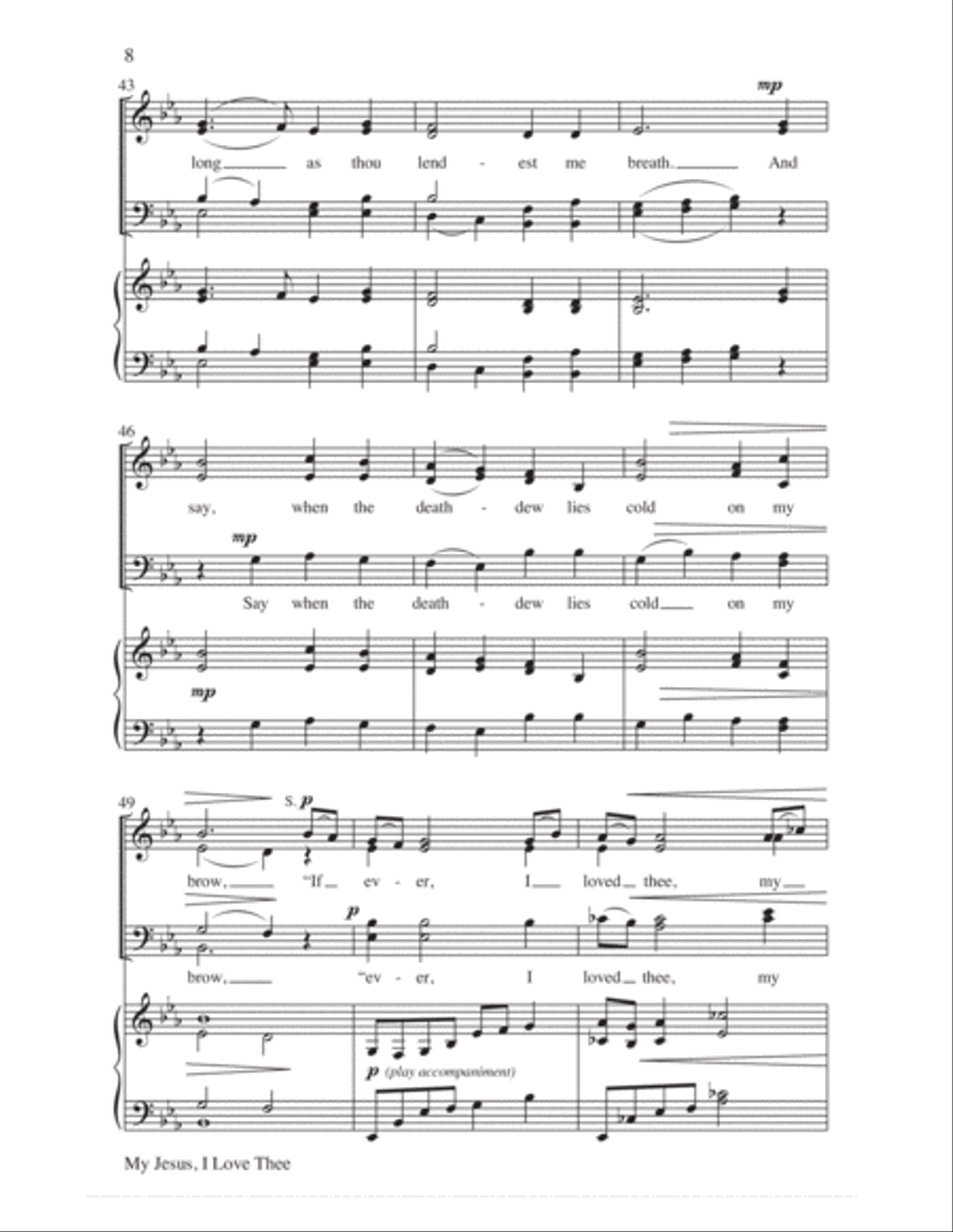My Jesus, I Love Thee 4-Part scores gallery preview page 9