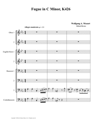 Fugue K426 by Wolfgang A. Mozart (Double Reed Octet)