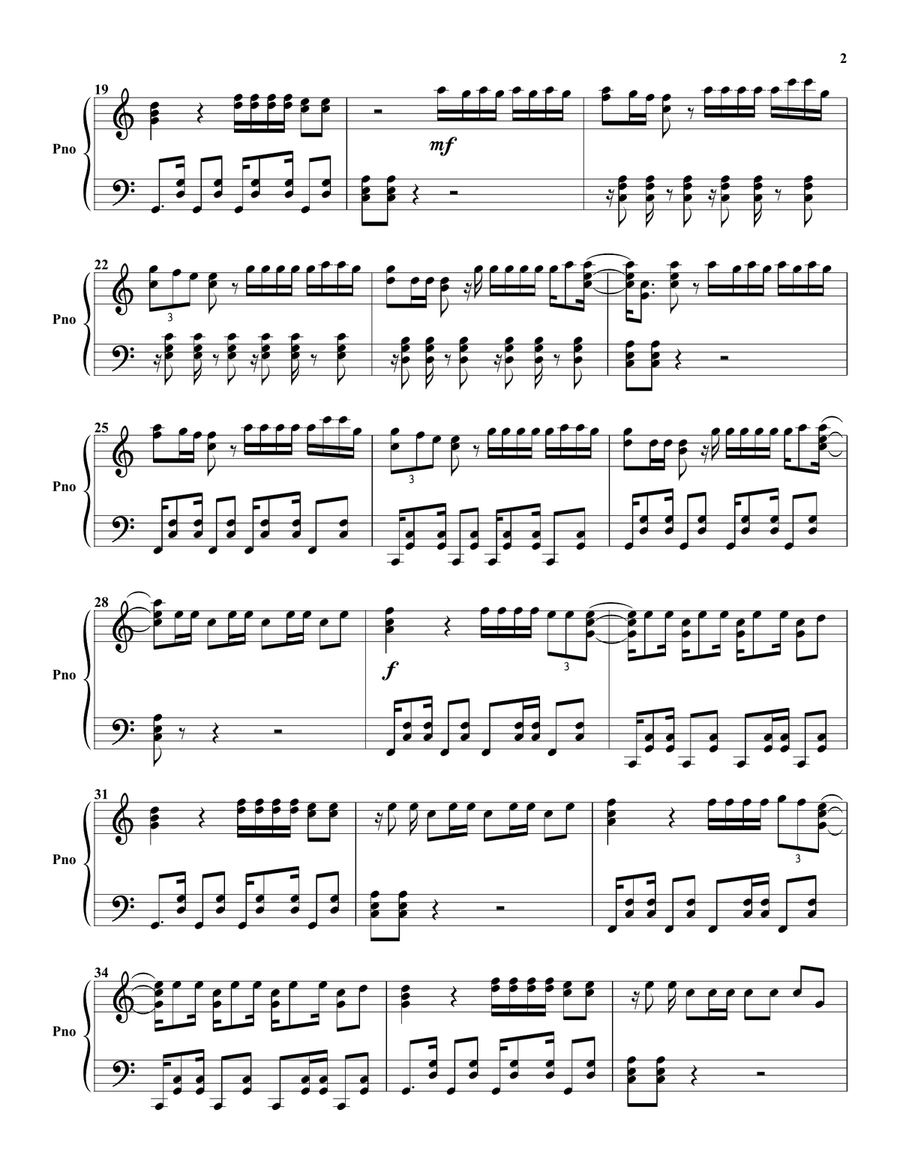 Echame La Culpa Piano Solo scores gallery preview page 2