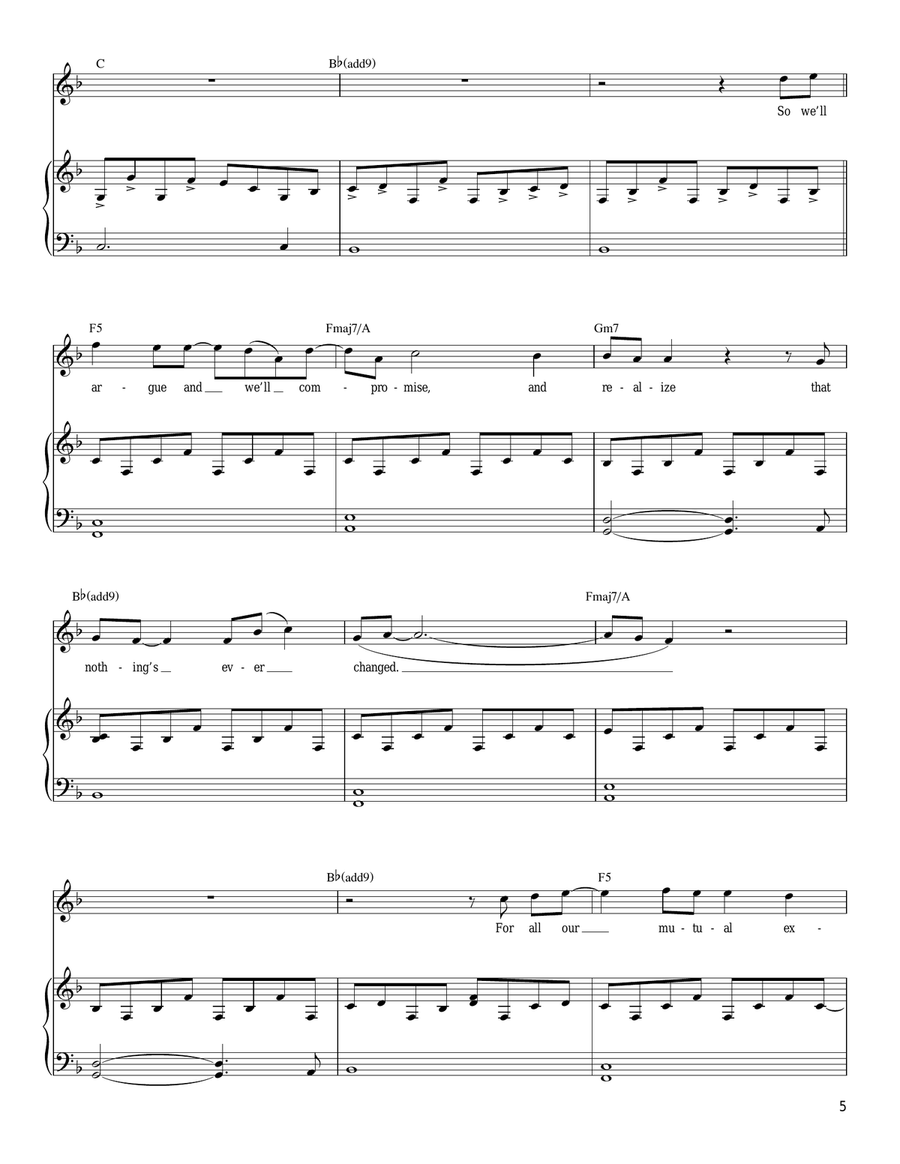 Summer, Highland Falls Piano, Vocal, Guitar scores gallery preview page 5