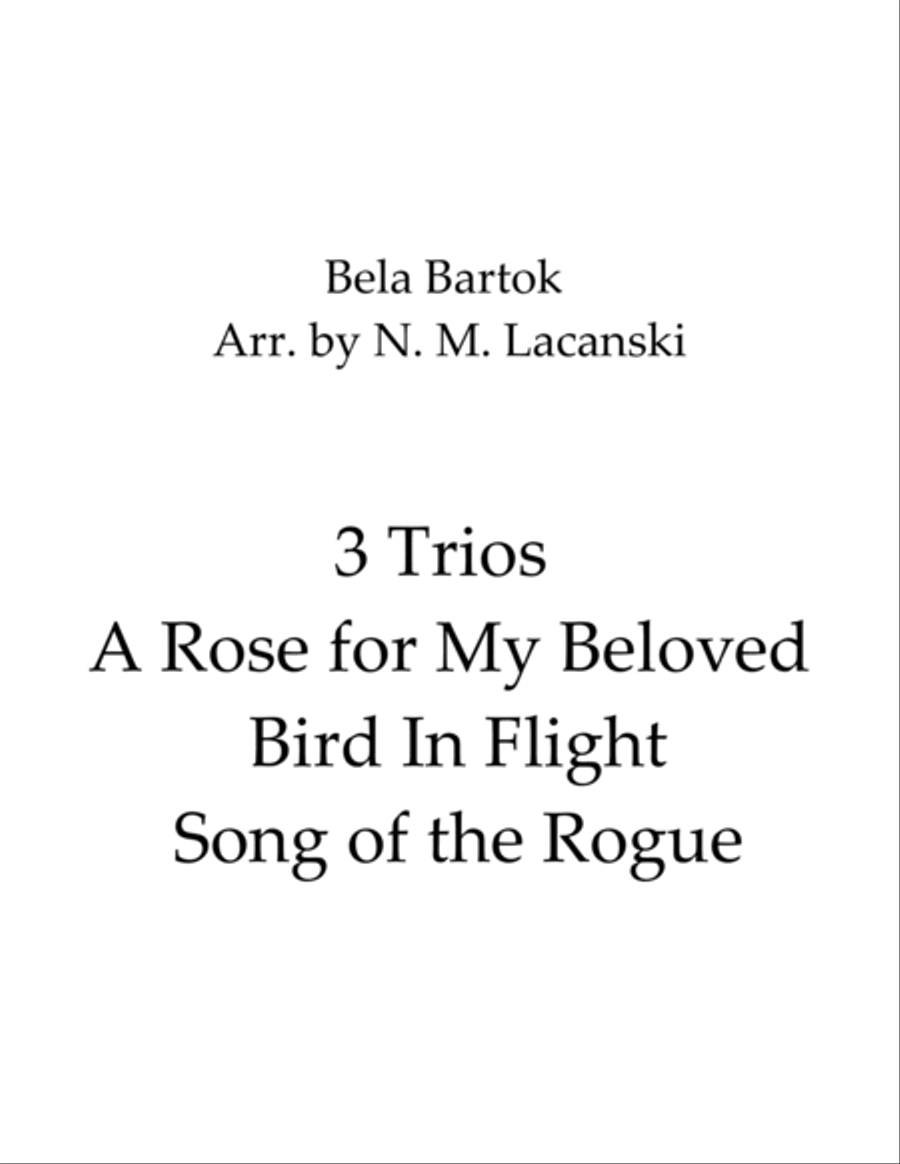3 Trios A Rose for My Beloved Bird In Flight Song of the Rogue String Trio scores gallery preview page 1