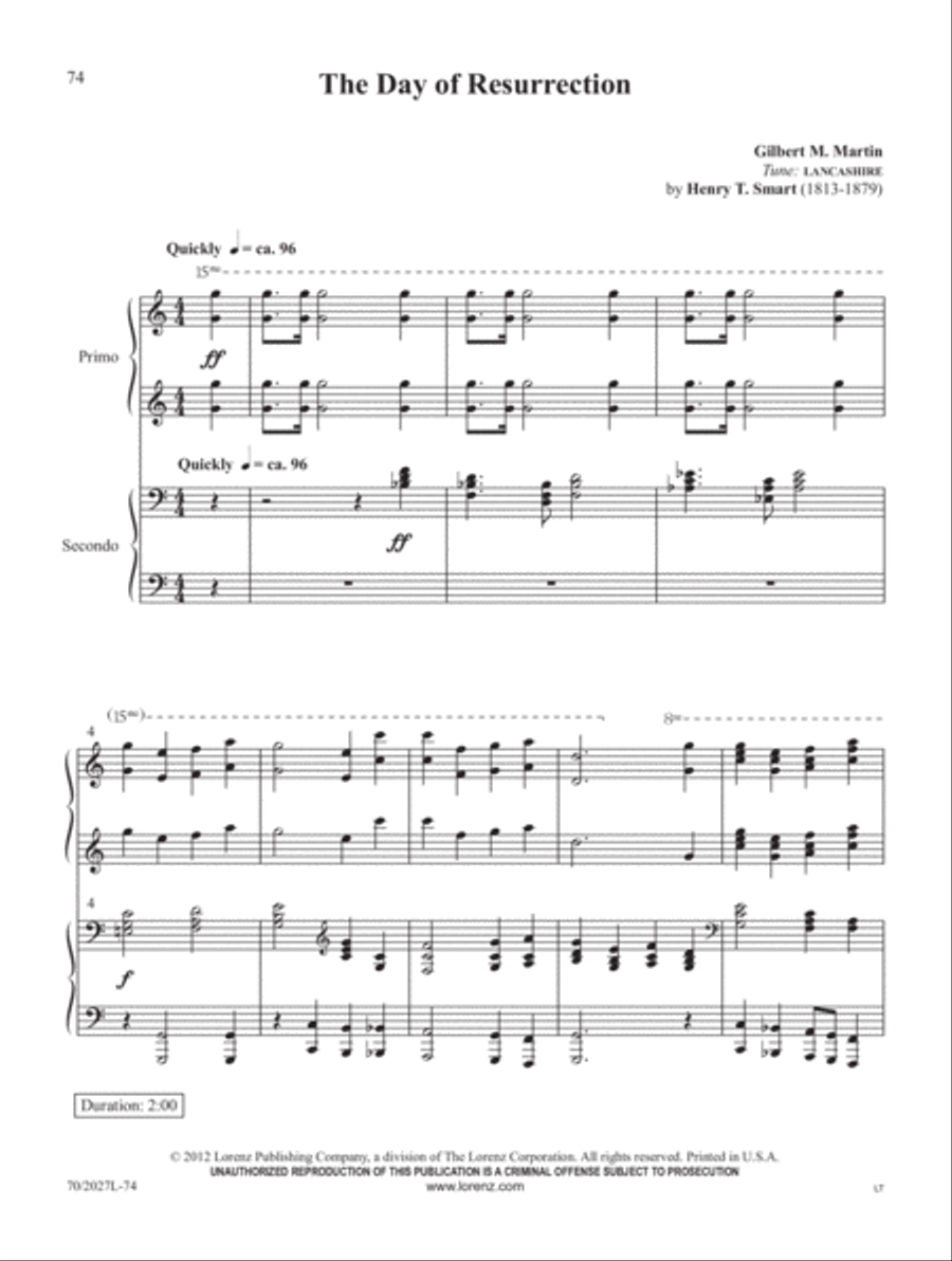 Four-Hand Favorites for Lent and Easter Piano Duet scores gallery preview page 28