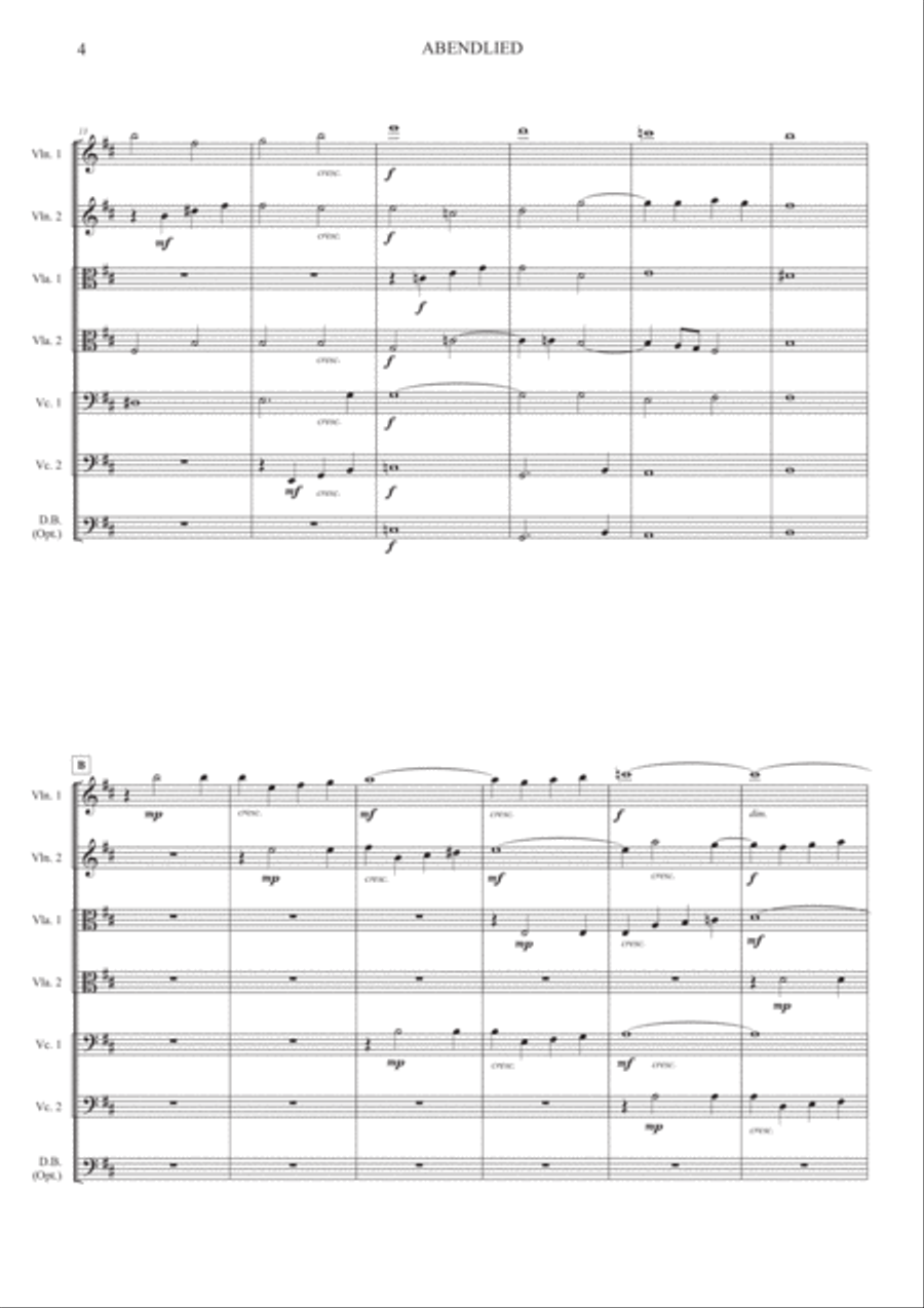 Abendlied, String Sextet or String Orchestra, Op.69, No.3 String Orchestra scores gallery preview page 4