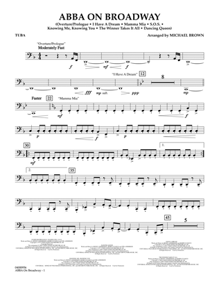 Book cover for ABBA on Broadway (arr. Michael Brown) - Tuba