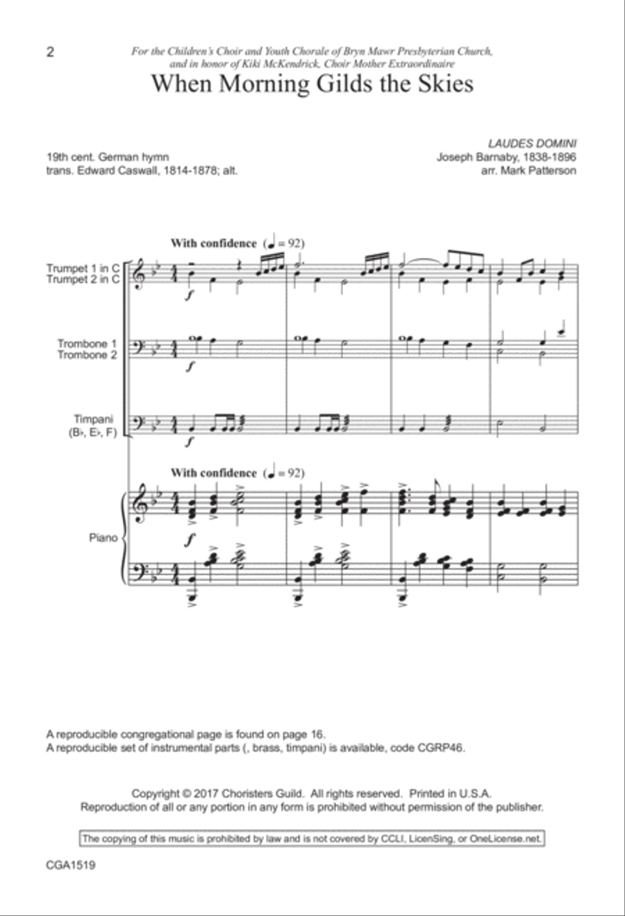 When Morning Gilds the Skies 4-Part scores gallery preview page 2