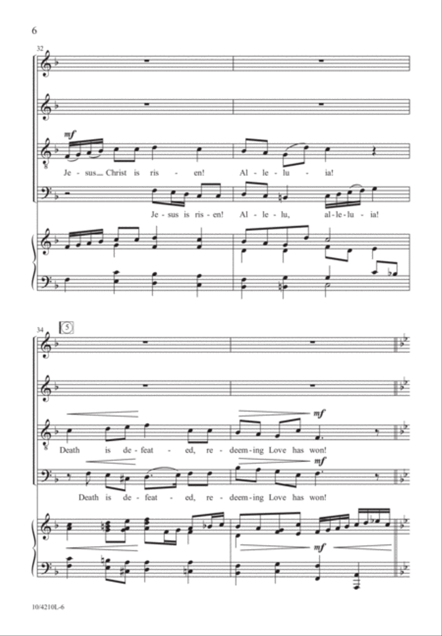Christ Is Risen! Alleluia! 4-Part scores gallery preview page 6