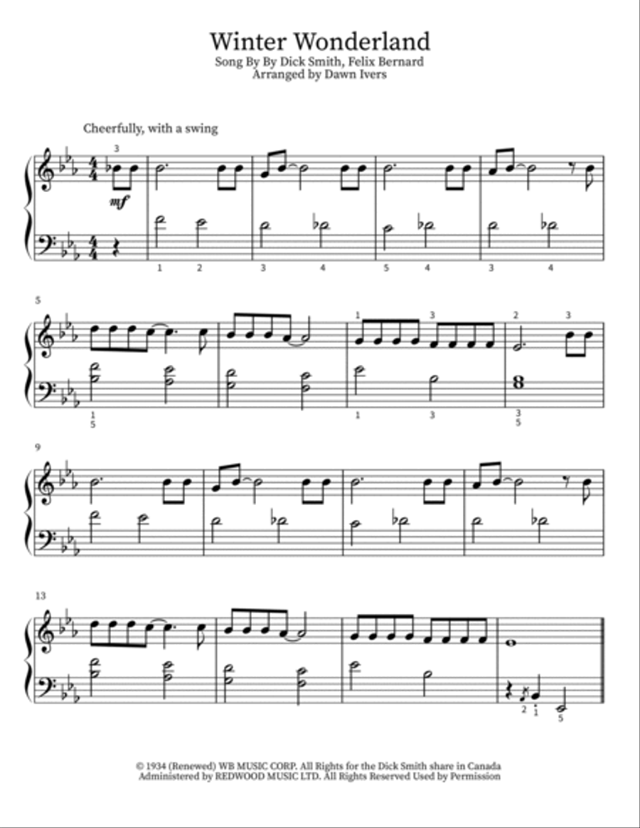 Winter Wonderland Easy Piano scores gallery preview page 3