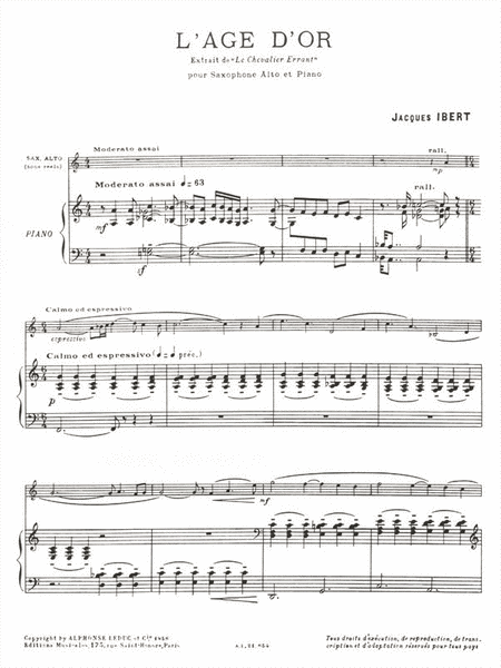 L'age D'or (saxophone-alto & Piano)