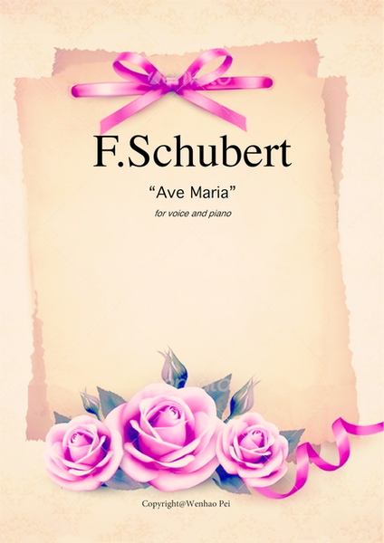 Ave Maria (in G for mezzo-soprano) by Franz Schubert for voice and piano