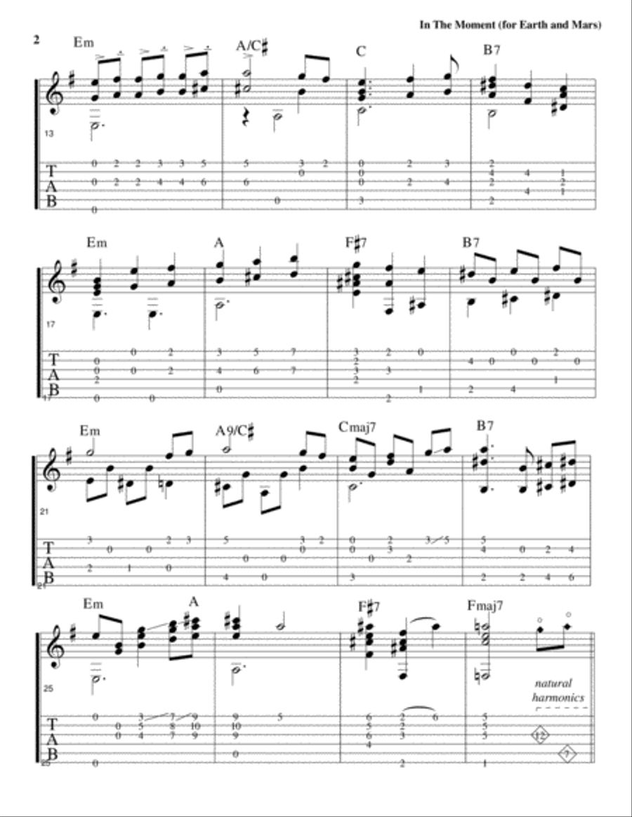 In The Moment (for Earth and Mars) Classical Guitar scores gallery preview page 3