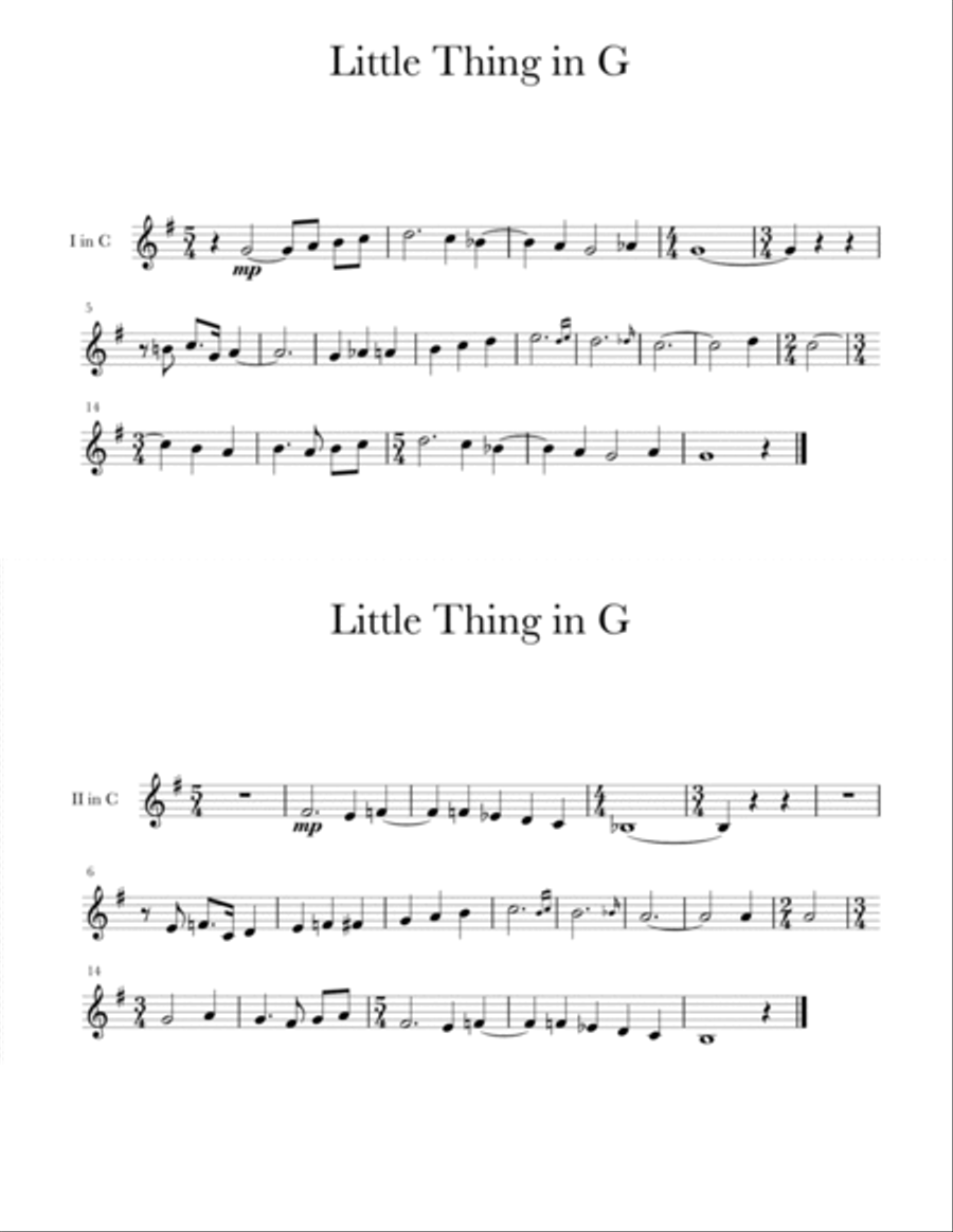 Little Thing in G Piano Method scores gallery preview page 2
