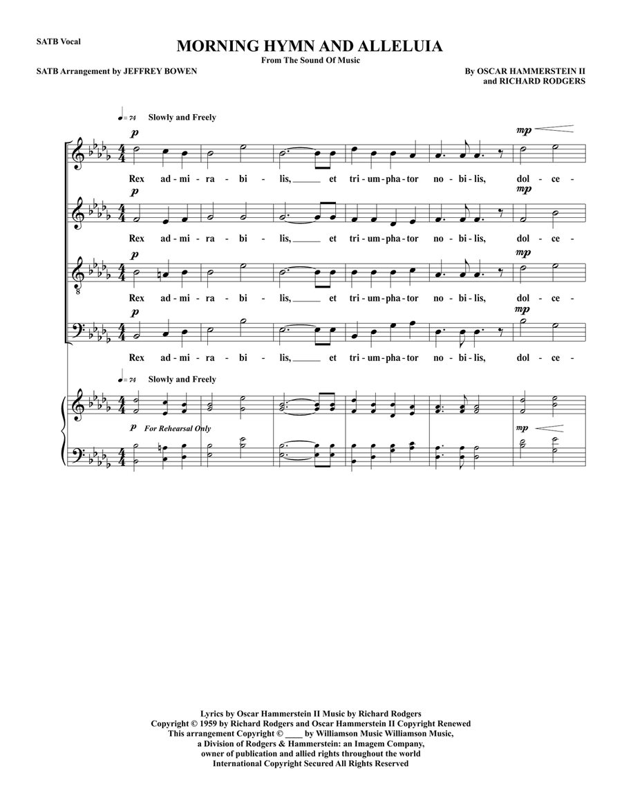 Morning Hymn And Alleluia 4-Part scores gallery preview page 1