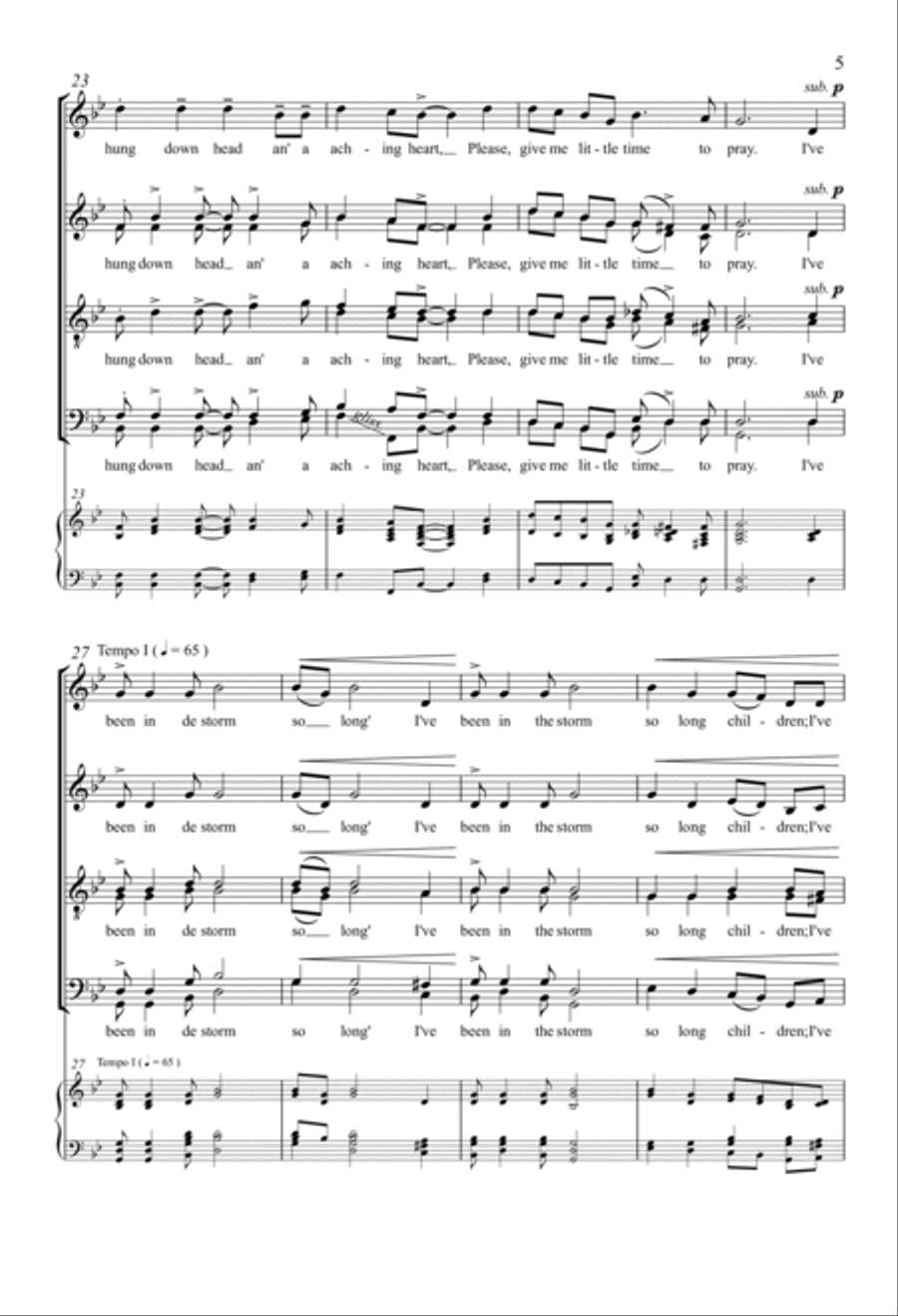 I've Been In De Storm So Long Divisi scores gallery preview page 4