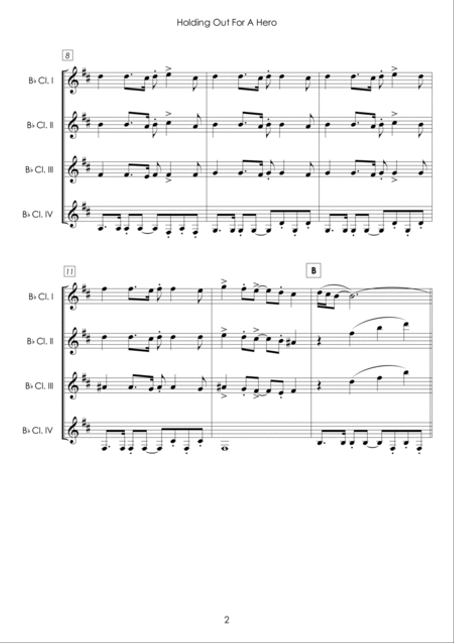 Holding Out For A Hero Holding Out For A Hero Woodwind Quartet scores gallery preview page 2
