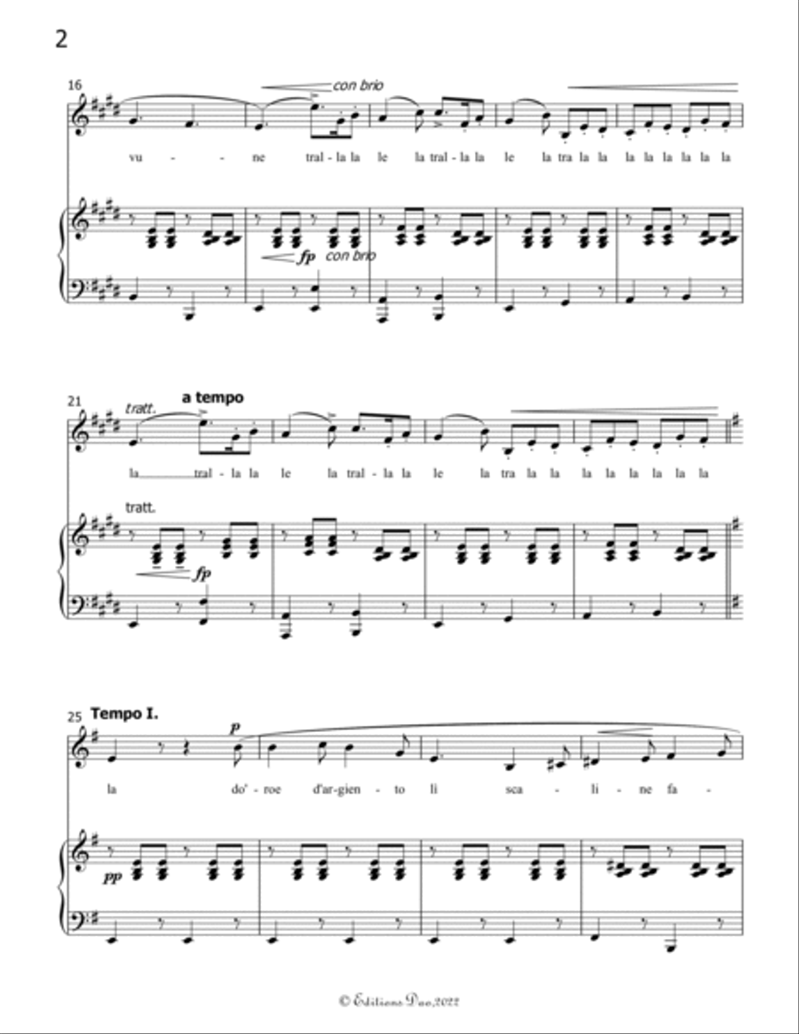 Me voglio fana casa, by Donizetti, in E Major Voice scores gallery preview page 4