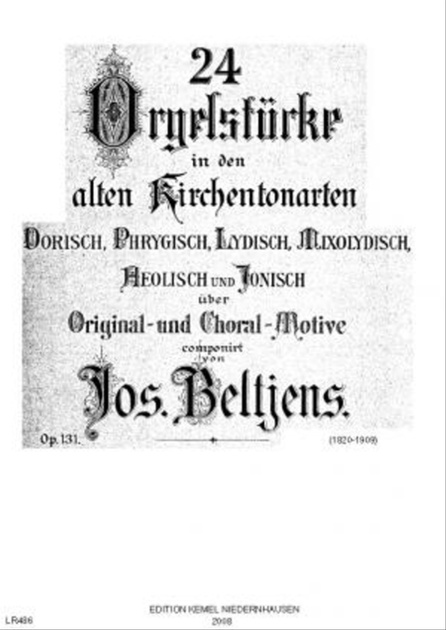 Vierundzwanzig Orgelstücke in den alten Kirchentonarten dorisch, phrygisch, lydisch Organ scores gallery preview page 1