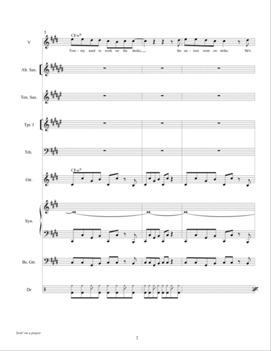 Livin' On A Prayer Small Ensemble scores gallery preview page 4