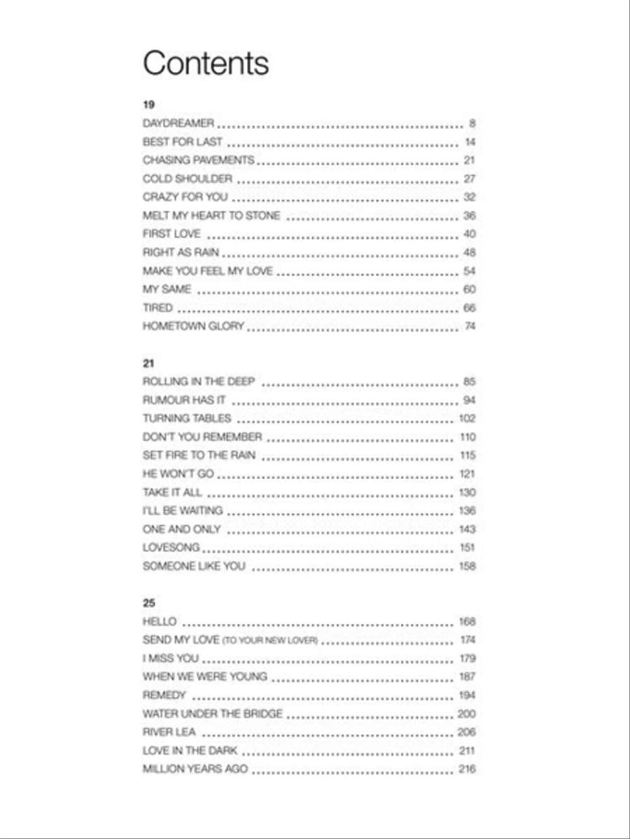 Adele – The Complete Collection Piano, Vocal, Guitar scores gallery preview page 3