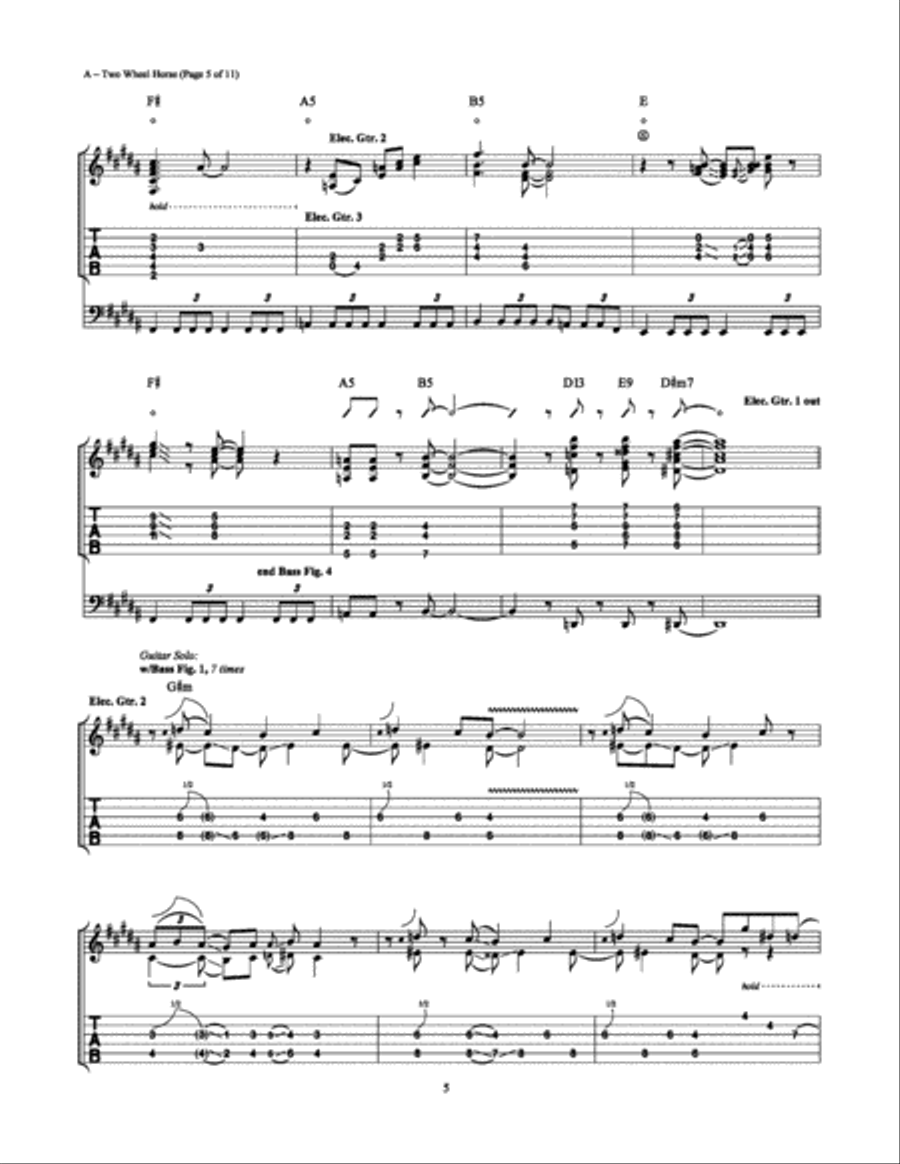 Two Wheel Horse Electric Guitar scores gallery preview page 5