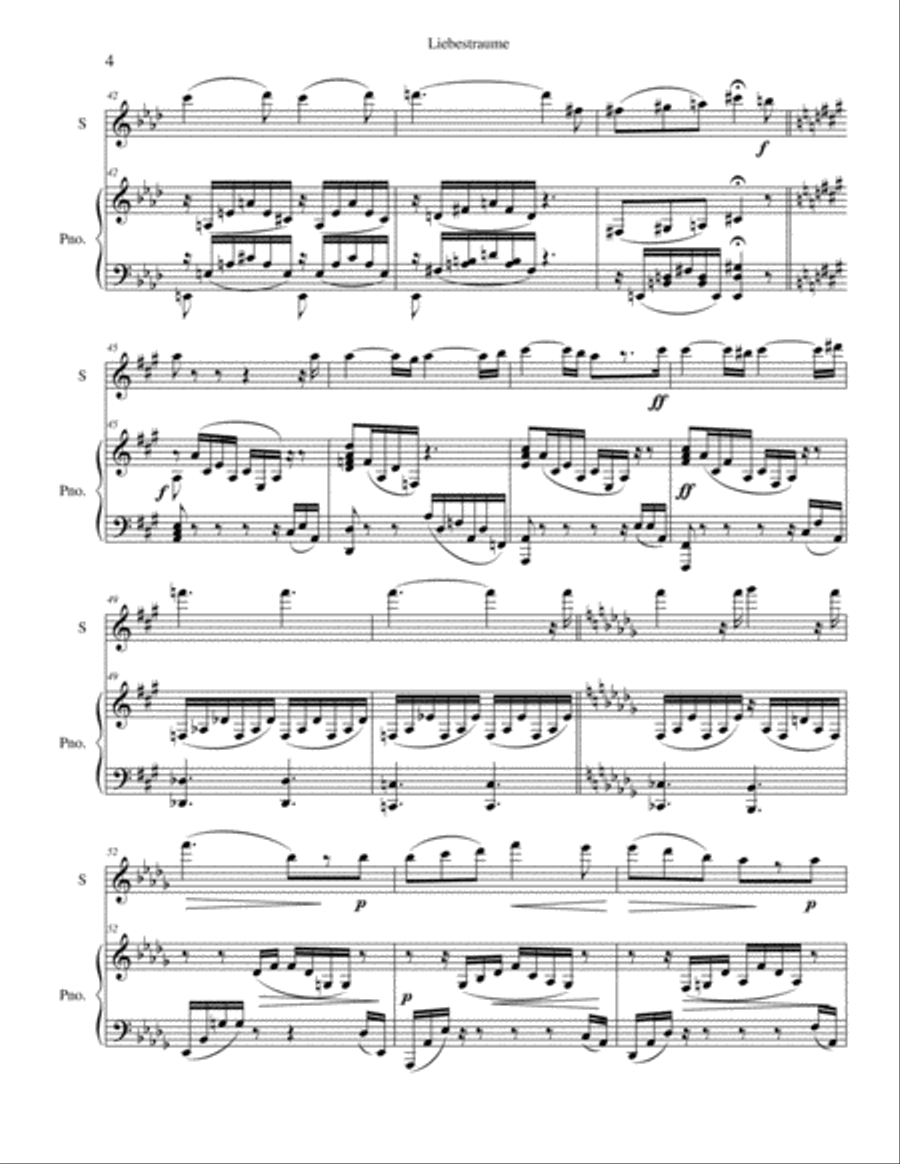 Liebestraume Flute Solo scores gallery preview page 4