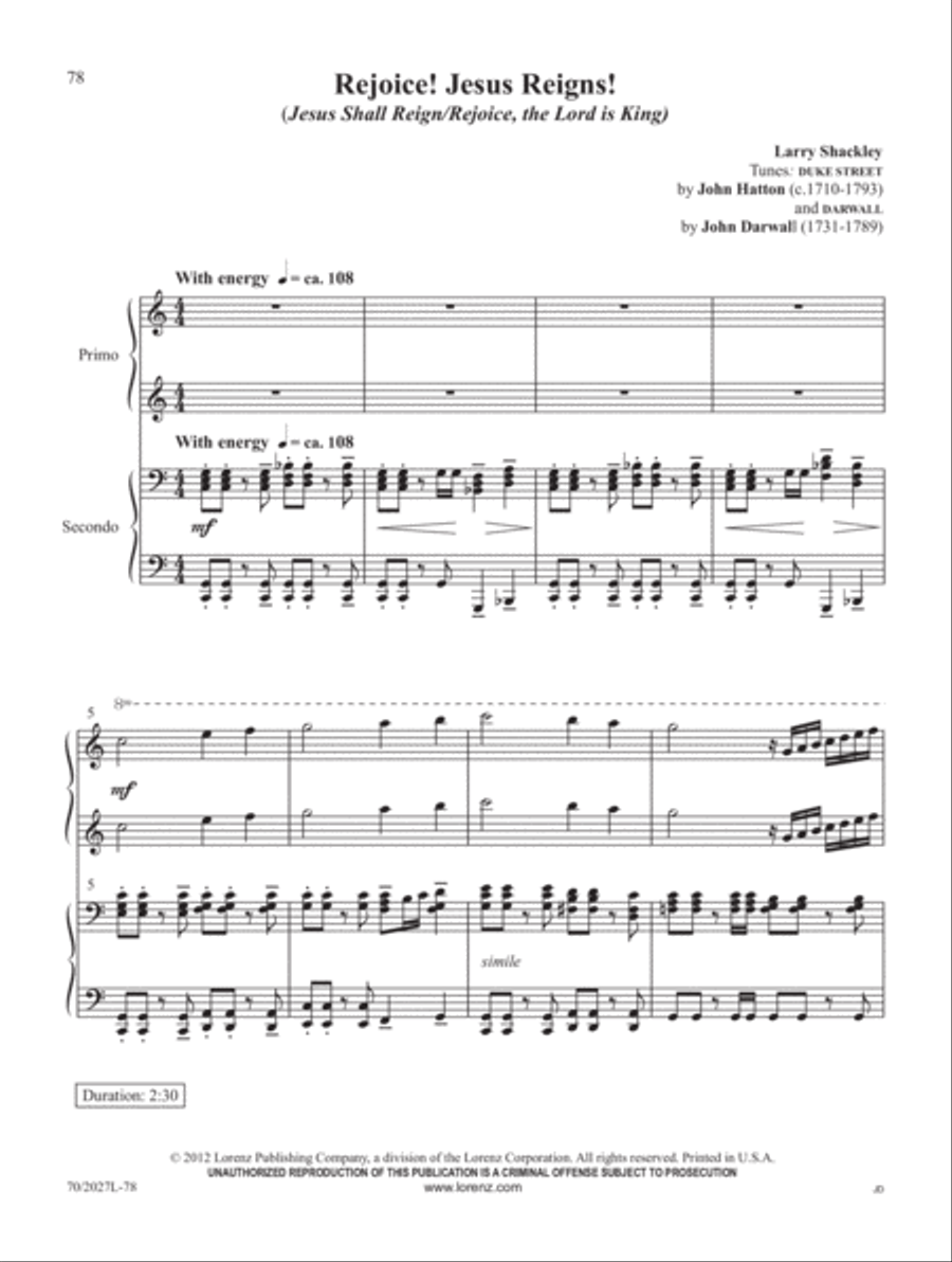 Four-Hand Favorites for Lent and Easter Piano Duet scores gallery preview page 30