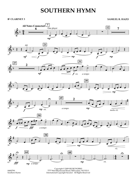 Southern Hymn - Bb Clarinet 3